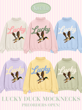 Load image into Gallery viewer, *PREORDER* Lucky Duck Oversized Mockneck ETA DECEMBER 7TH SHIP!! (order separate or all items will ship when preorder comes in)