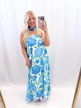 Load image into Gallery viewer, Charleston Bloom Dress BLUE
