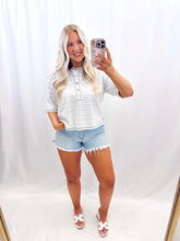 Load image into Gallery viewer, Cabana Striped Top BLUE
