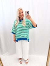 Load image into Gallery viewer, Striped In Color Top GREEN/BLUE
