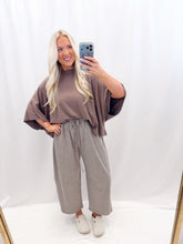 Load image into Gallery viewer, In The Pines Lounge Barrel Pants (Green/Brown Polka Dots)
