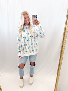 Bow Kissed Blooms Sweater IVORY