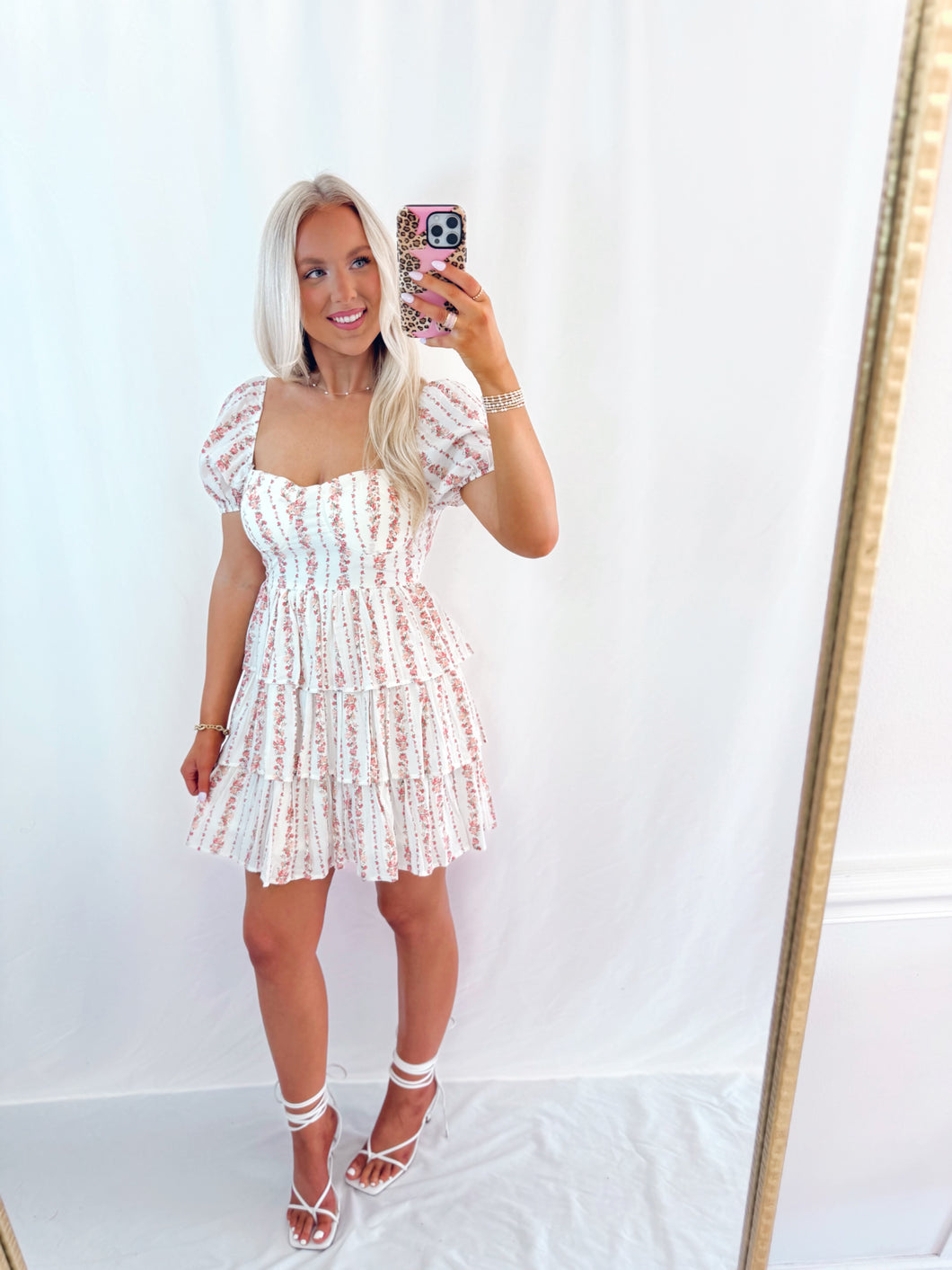 Rosey Tiered Dress CREAM💖 1 large left
