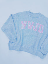 Load image into Gallery viewer, WWJD Pink Striped Mockneck💖 PREORDER! ETA 10/30 (order separate or all items will ship when preorder arrives)
