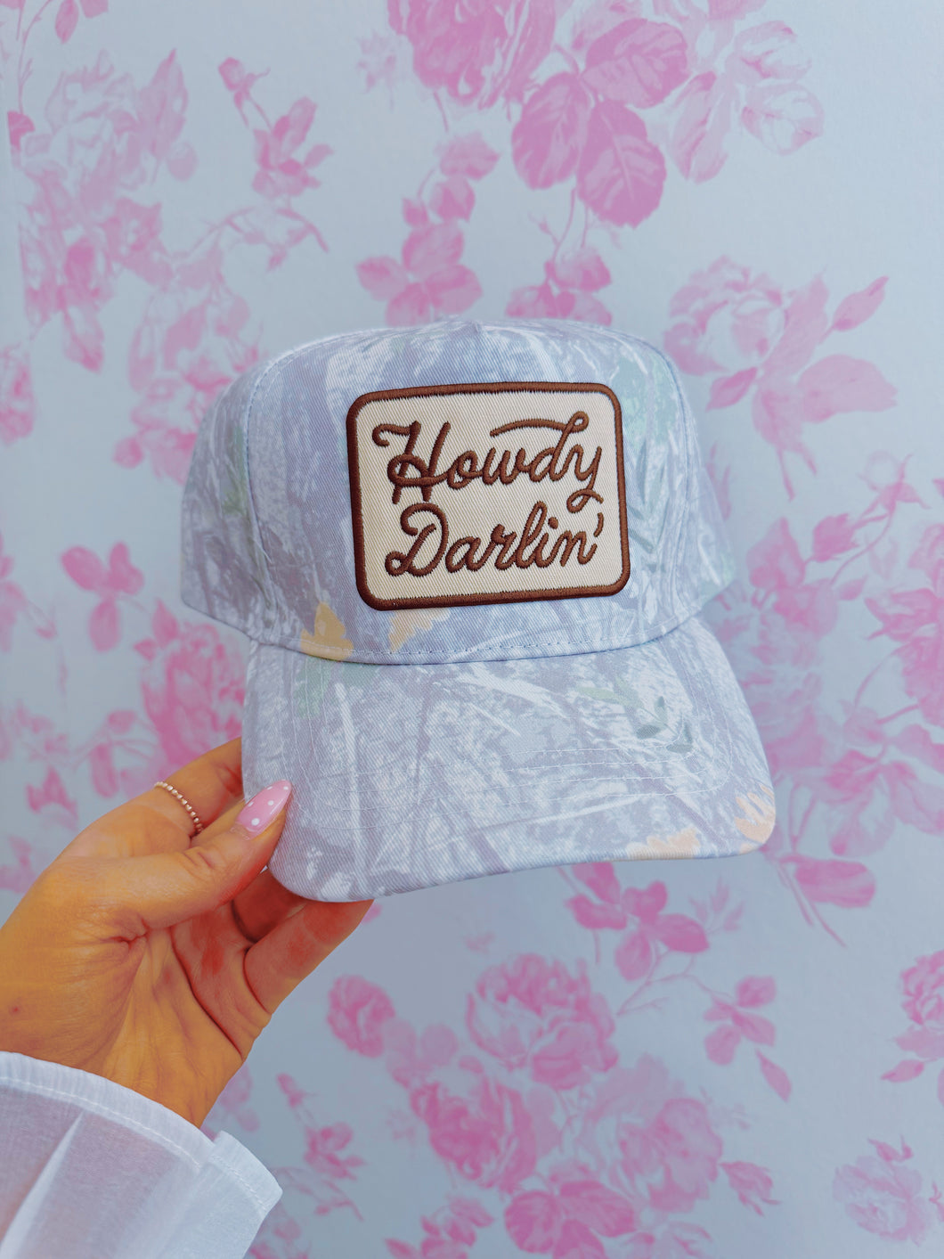 HOWDY DARLIN Camo Trucker Hat