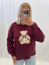 Load image into Gallery viewer, Beary Cute Sweater BURGUNDY
