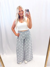 Load image into Gallery viewer, Grey Polka Wide Leg Sweatpants
