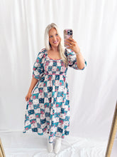 Load image into Gallery viewer, Letters From Fall Dress TEAL/CORAL💖 2 mediums left
