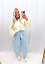 Load image into Gallery viewer, Coastal Pinstripe Barrel Jeans
