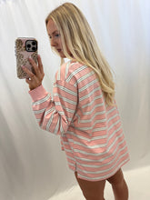 Load image into Gallery viewer, Saturday Stripe Oversized Top Pink
