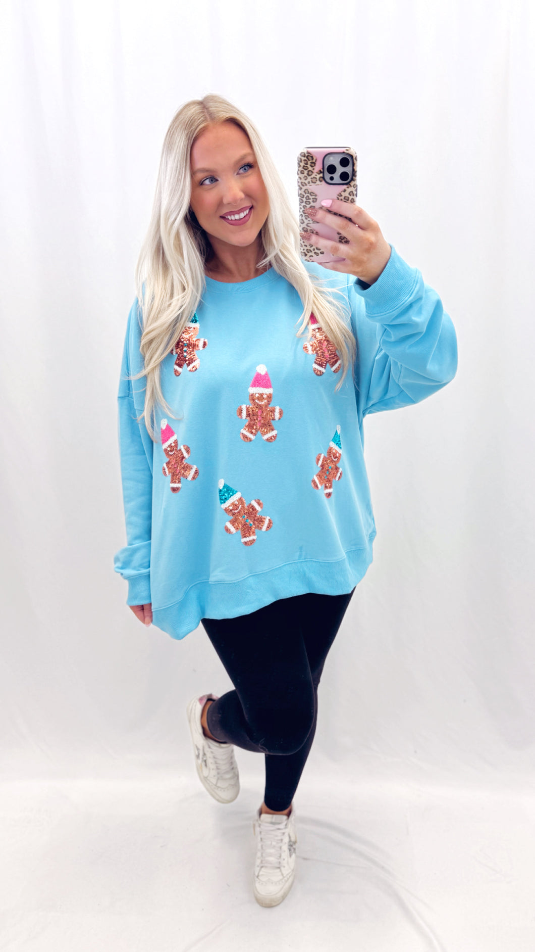 Sequin Gingerbread Pullover