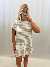 Load image into Gallery viewer, Stripe + Shore T-Shirt Dress TAN
