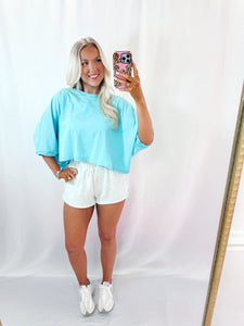Blue Waves Cropped Tee💖 1 small left
