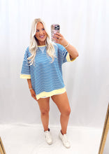 Load image into Gallery viewer, Taffy Tides Oversized Striped Top
