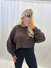 Load image into Gallery viewer, Flirty Ways Soft Waffle Pullover BROWN
