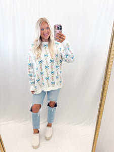 Bow Kissed Blooms Sweater IVORY