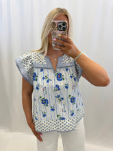 Load image into Gallery viewer, Garden Kiss Blouse BLUE💖 1 small &amp; 2 mediums left
