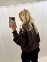 Load image into Gallery viewer, Flirty Ways Soft Waffle Pullover BROWN
