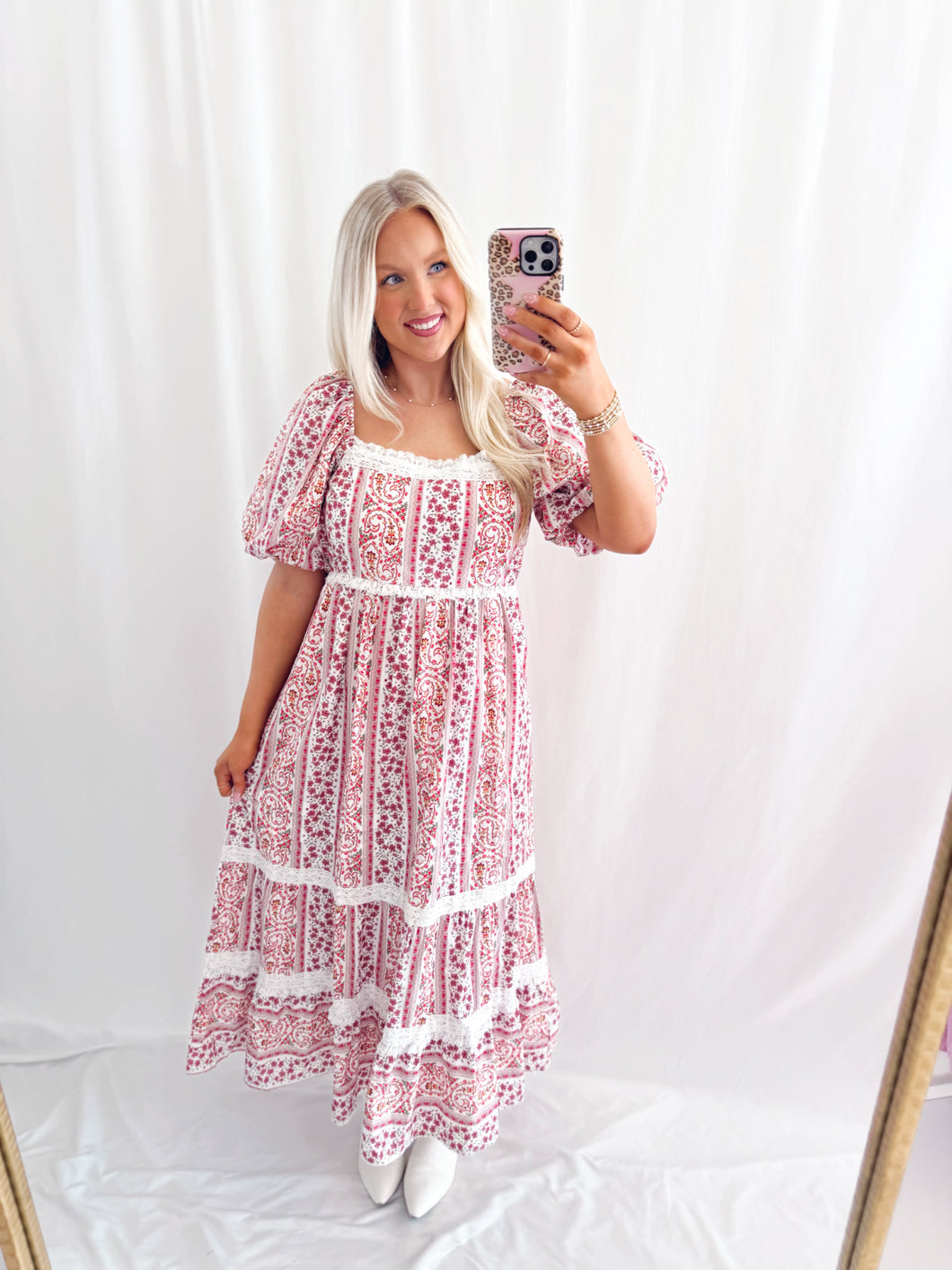 Amber Blossom Bows/Lace Dress