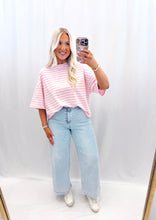 Load image into Gallery viewer, Pastel Tides Top PINK/WHITE💖 2 smalls left
