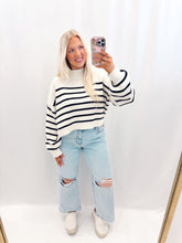 Load image into Gallery viewer, Stroll Through November Sweater CREAM/BLACK
