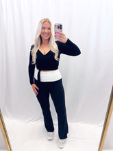 Load image into Gallery viewer, White Polka Dot Foldover Yoga Pants
