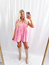 Load image into Gallery viewer, Strawberry Rose Denim Romper
