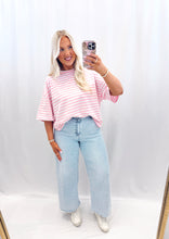 Load image into Gallery viewer, Pastel Tides Top PINK/WHITE💖 2 smalls left
