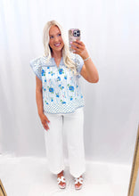 Load image into Gallery viewer, Garden Kiss Blouse BLUE💖 1 small &amp; 2 mediums left

