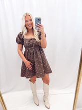 Load image into Gallery viewer, Southern Belle Dress Brown Floral
