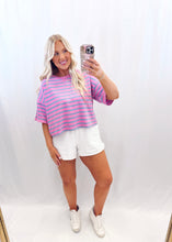 Load image into Gallery viewer, Poolside Pop Terry Top PURPLE/GREY💖 1 medium left
