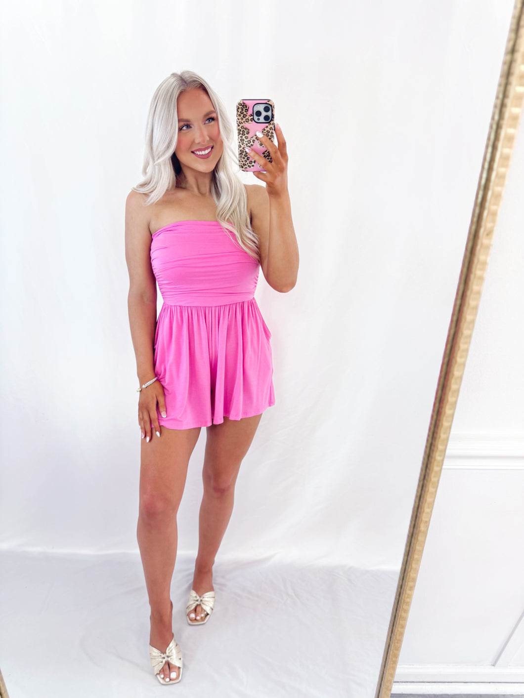 Try To Keep Up Romper PINK
