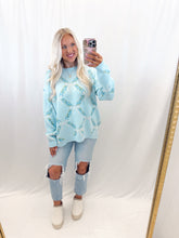Load image into Gallery viewer, Bow Kissed Blooms Sweater BLUE
