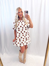 Load image into Gallery viewer, Polka Dot Party Dress IVORY/BROWN
