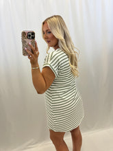 Load image into Gallery viewer, Stripe + Shore T-Shirt Dress GREEN💖 1 medium left
