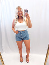 Load image into Gallery viewer, Dotty Denim Shorts
