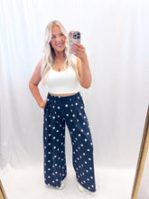 Load image into Gallery viewer, Navy Polka Wide Leg Sweatpants
