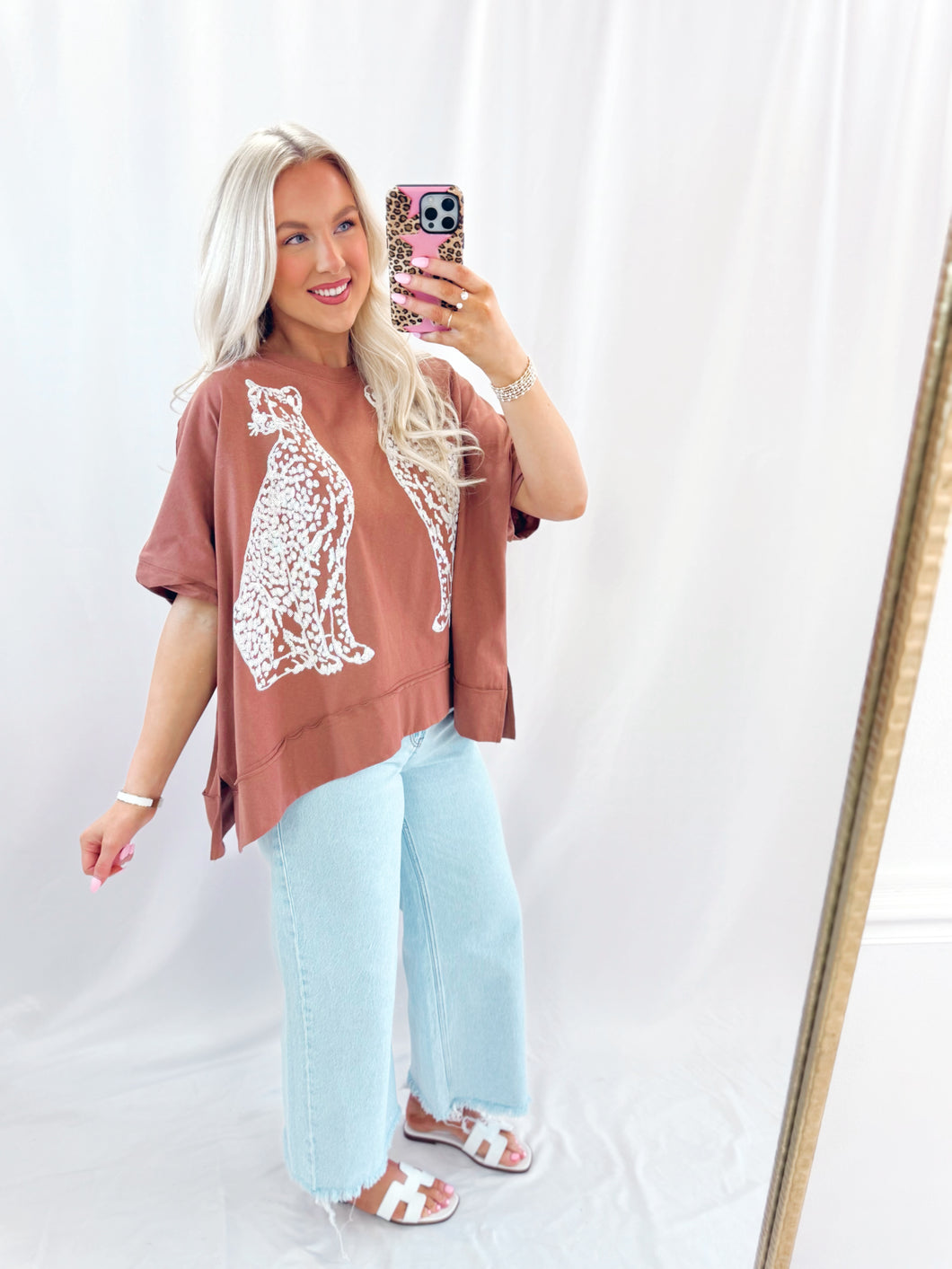 Sparkly Leopard (Sequins) Oversized Top