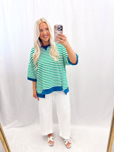 Load image into Gallery viewer, Striped In Color Top GREEN/BLUE
