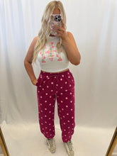 Load image into Gallery viewer, Burgundy Dot Joggers
