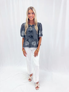 Embroidered Blooms Top