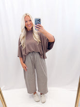 Load image into Gallery viewer, In The Pines Lounge Barrel Pants (Green/Brown Polka Dots)
