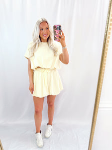 Feeling Cute Pearl Skirt Set (top + skirt) YELLOW