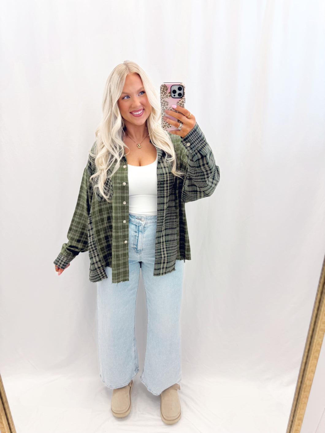 Cozy In Plaid Flannel Shacket