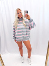 Load image into Gallery viewer, Pink Striped Mockneck RESTOCK
