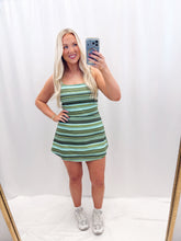 Load image into Gallery viewer, Fall Moves Athletic Romper Dress Green
