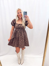 Load image into Gallery viewer, Southern Belle Dress Brown Floral
