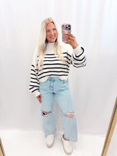 Load image into Gallery viewer, Stroll Through November Sweater CREAM/BLACK
