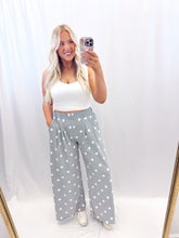 Load image into Gallery viewer, Grey Polka Wide Leg Sweatpants
