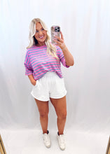 Load image into Gallery viewer, Poolside Pop Terry Top PURPLE/GREY💖 1 medium left
